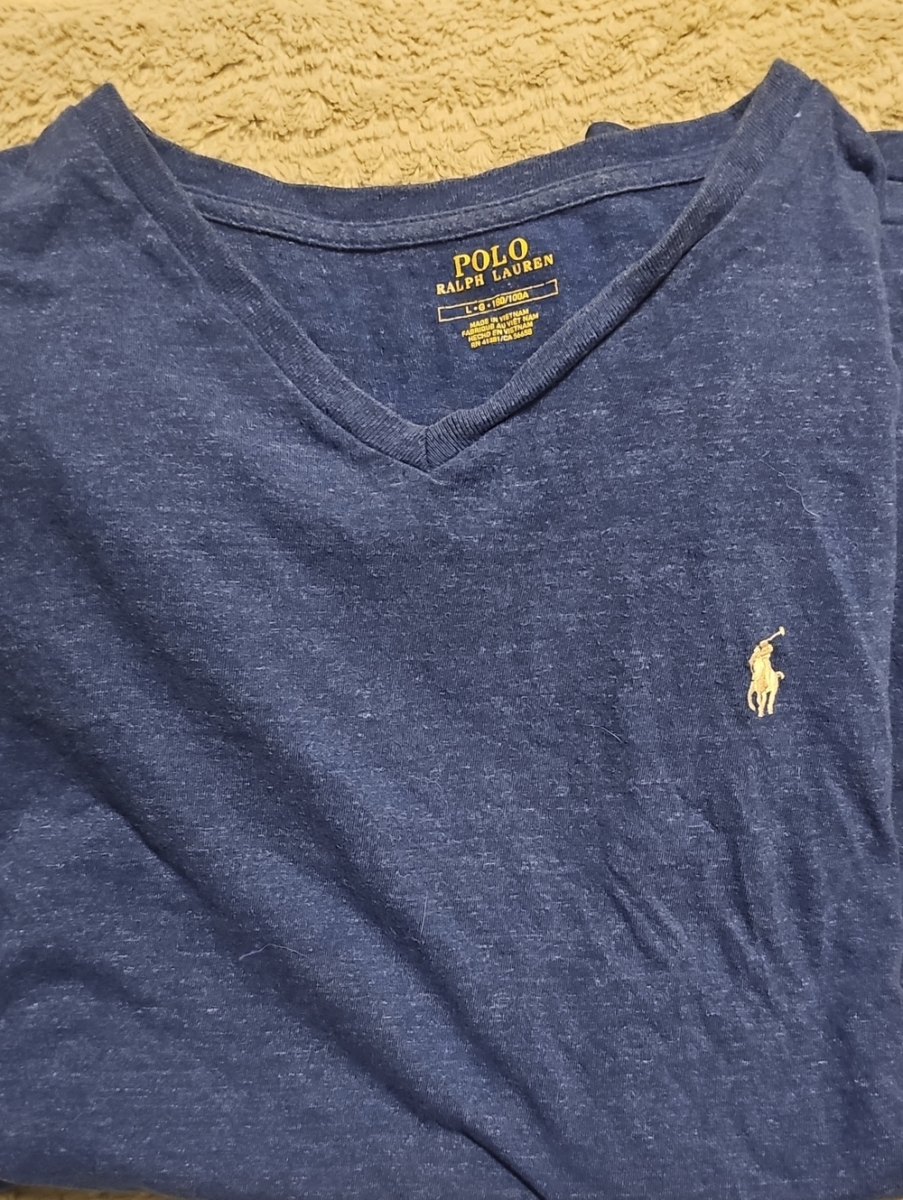 Polo by Ralph Lauren Navy V-Neck Tee Shirt Pony Xlarge Men